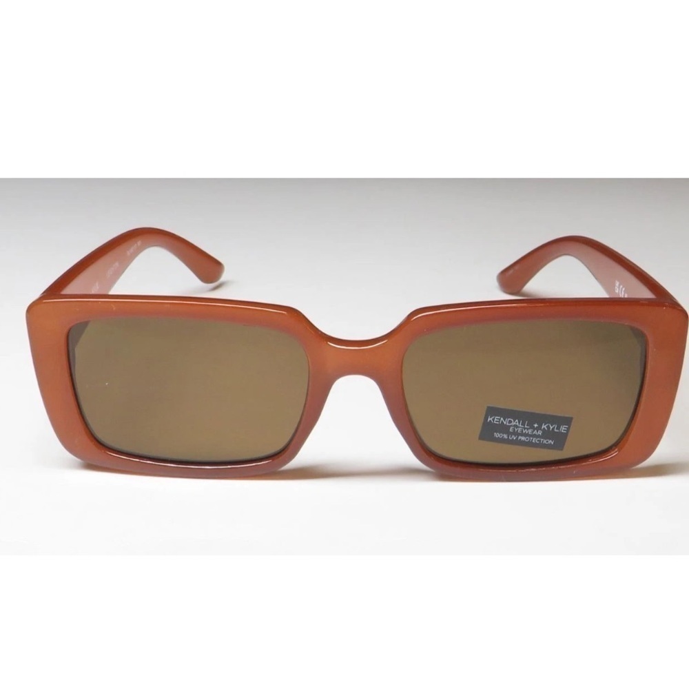 Rectangular burnt orange Bold Brown lenses Sunglasses